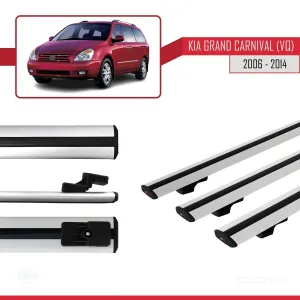 Kia Carnival (VQ) 2006-2014 Arası ile uyumlu Basic Model Ara Atkı Tavan Barı GRİ 3 ADET thumb 3