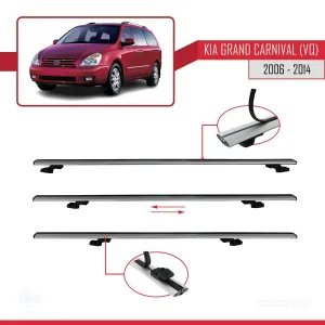 Kia Carnival (VQ) 2006-2014 Arası ile uyumlu Basic Model Ara Atkı Tavan Barı GRİ 3 ADET thumb 5