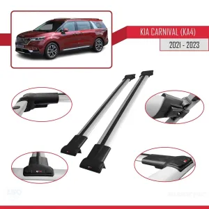 Kia Carnival (KA4) 2021-2023 Arası ile Uyumlu FLY Model Ara Atkı Tavan Barı GRİ thumb 5