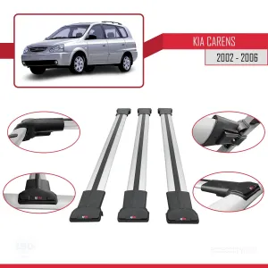 Kia Carens 2002-2006 Arası ile Uyumlu FLY Model Ara Atkı Tavan Barı GRİ 3 ADET BAR thumb 5