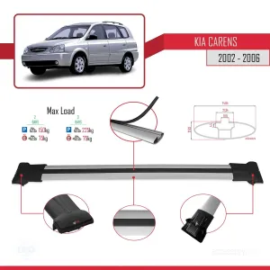 Kia Carens 2002-2006 Arası ile uyumlu FLY Model Ara Atkı Tavan Barı GRİ thumb 4