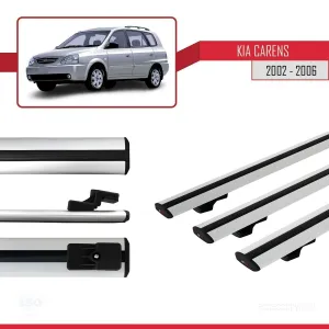 Kia Carens 2002-2006 Arası ile uyumlu Basic Model Ara Atkı Tavan Barı GRİ 3 ADET thumb 3