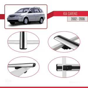 Kia Carens 2002-2006 Arası ile uyumlu Basic Model Ara Atkı Tavan Barı GRİ 3 ADET thumb 4