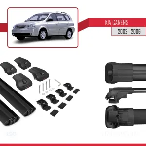 Kia Carens 2002-2006 Arası ile uyumlu ACE-1 Ara Atkı Tavan Barı SİYAH thumb 5