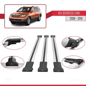 Kia Borrego (HM) 2008-2019 Arası ile Uyumlu FLY Model Ara Atkı Tavan Barı GRİ 3 ADET BAR thumb 5