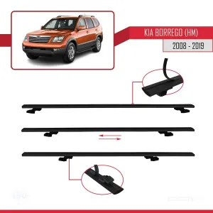 Kia Borrego (HM) 2008-2019 Arası ile uyumlu Basic Model Ara Atkı Tavan Barı SİYAH 3 ADET thumb 5