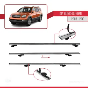 Kia Borrego (HM) 2008-2019 Arası ile uyumlu Basic Model Ara Atkı Tavan Barı GRİ 3 ADET thumb 5