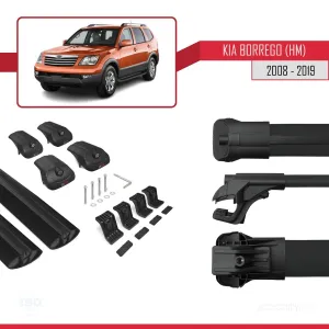 Kia Borrego (HM) 2008-2019 Arası ile uyumlu ACE-1 Ara Atkı Tavan Barı SİYAH thumb 5