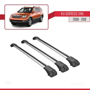 Kia Borrego (HM) 2008-2019 Arası ile uyumlu ACE-1 Ara Atkı Tavan Barı GRİ 3 ADET BAR thumb 3