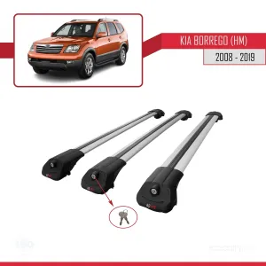 Kia Borrego (HM) 2008-2019 Arası ile uyumlu ACE-1 Ara Atkı Tavan Barı GRİ 3 ADET BAR thumb 4