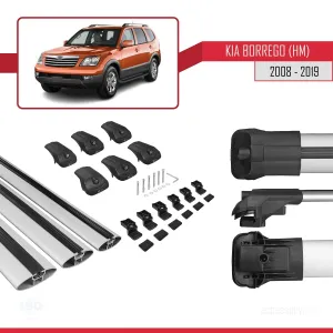 Kia Borrego (HM) 2008-2019 Arası ile uyumlu ACE-1 Ara Atkı Tavan Barı GRİ 3 ADET BAR thumb 5
