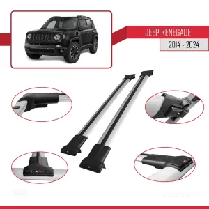 Jeep Renegade 2014 ve Sonrası ile Uyumlu FLY Model Ara Atkı Tavan Barı GRİ thumb 4
