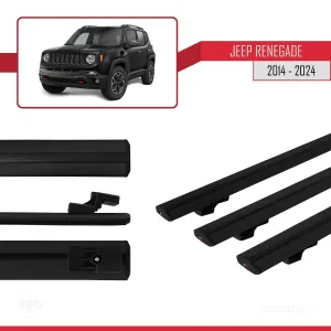 Jeep Renegade 2014 ve Sonrası ile uyumlu Basic Model Ara Atkı Tavan Barı SİYAH 3 ADET thumb 5