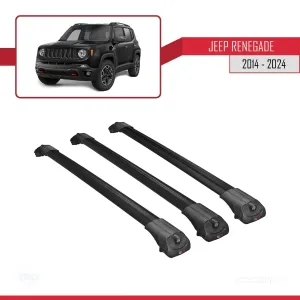 Jeep Renegade 2014 ve Sonrası ile uyumlu ACE-1 Ara Atkı Tavan Barı SİYAH 3 ADET BAR thumb 3