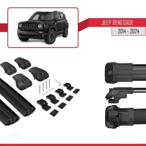 Jeep Renegade 2014 ve Sonrası ile uyumlu ACE-1 Ara Atkı Tavan Barı SİYAH thumb 5