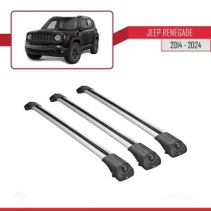 Jeep Renegade 2014 ve Sonrası ile uyumlu ACE-1 Ara Atkı Tavan Barı GRİ 3 ADET BAR thumb 3