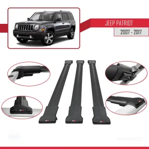 Jeep Patriot 2007-2017 Arası ile Uyumlu FLY Model Ara Atkı Tavan Barı SİYAH 3 ADET BAR thumb 5
