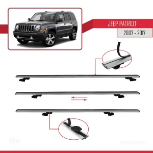 Jeep Patriot 2007-2017 Arası ile uyumlu Basic Model Ara Atkı Tavan Barı GRİ 3 ADET thumb 5
