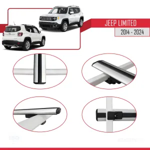 Jeep Limited 2014 ve Sonrası ile uyumlu Basic Model Ara Atkı Tavan Barı GRİ  3 ADET thumb 4