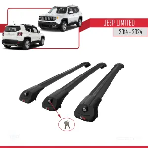 Jeep Limited 2014 ve Sonrası ile uyumlu ACE-1 Ara Atkı Tavan Barı SİYAH 3 ADET BAR thumb 4
