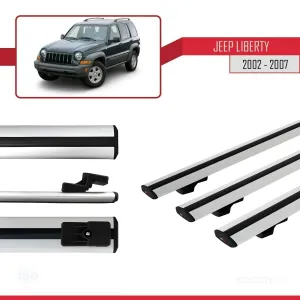 Jeep Liberty 2002-2007 Arası ile uyumlu Basic Model Ara Atkı Tavan Barı GRİ 3 ADET thumb 3
