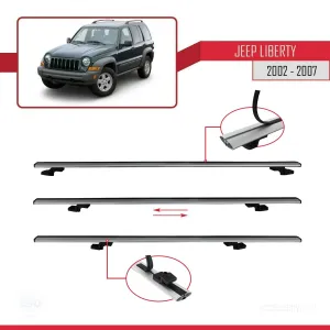 Jeep Liberty 2002-2007 Arası ile uyumlu Basic Model Ara Atkı Tavan Barı GRİ 3 ADET thumb 5