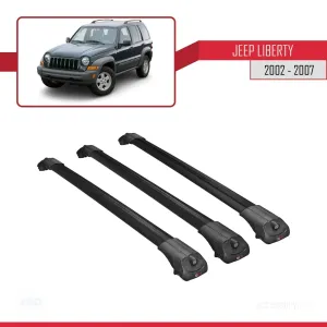 Jeep Liberty 2002-2007 Arası ile uyumlu ACE-1 Ara Atkı Tavan Barı SİYAH 3 ADET BAR thumb 3