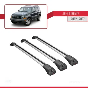 Jeep Liberty 2002-2007 Arası ile uyumlu ACE-1 Ara Atkı Tavan Barı GRİ 3 ADET BAR thumb 3