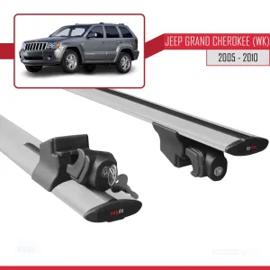 Jeep Grand Cherokee 2005-2010 Arası ile uyumlu HOOK Model Anahtar Kilitli Ara Atkı Tavan Barı GRİ thumb 5