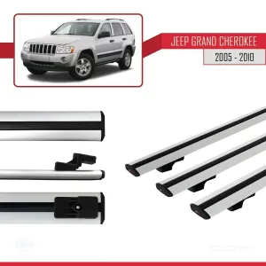 Jeep Grand Cherokee 2005-2010 Arası ile uyumlu Basic Model Ara Atkı Tavan Barı GRİ 3 ADET thumb 3