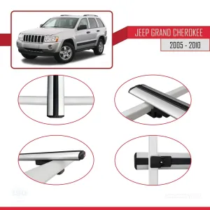 Jeep Grand Cherokee 2005-2010 Arası ile uyumlu Basic Model Ara Atkı Tavan Barı GRİ 3 ADET thumb 4