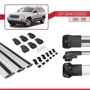 Jeep Grand Cherokee 2005-2010 Arası ile uyumlu ACE-1 Ara Atkı Tavan Barı GRİ 3 ADET BAR thumb 5