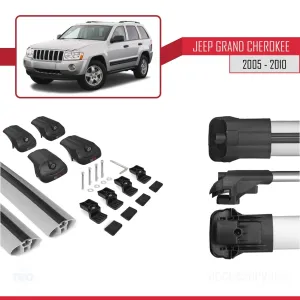 Jeep Grand Cherokee 2005-2010 Arası ile uyumlu ACE-1 Ara Atkı Tavan Barı GRİ thumb 5