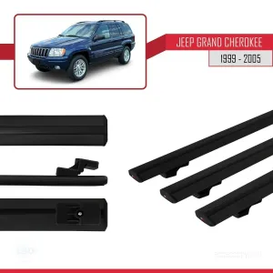 Jeep Grand Cherokee 1999-2005 Arası ile uyumlu Basic Model Ara Atkı Tavan Barı SİYAH 3 ADET thumb 3