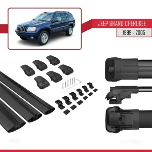 Jeep Grand Cherokee 1999-2005 Arası ile uyumlu ACE-1 Ara Atkı Tavan Barı SİYAH 3 ADET BAR thumb 5