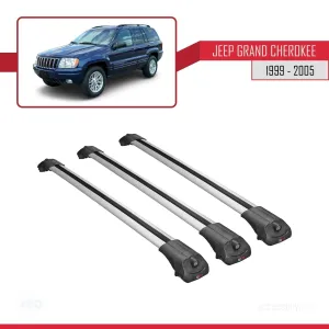 Jeep Grand Cherokee 1999-2005 Arası ile uyumlu ACE-1 Ara Atkı Tavan Barı GRİ 3 ADET BAR thumb 3