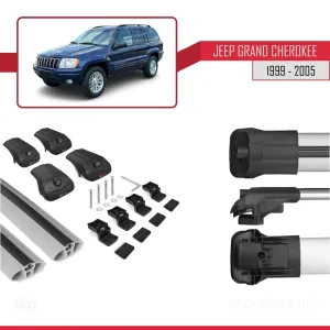 Jeep Grand Cherokee 1999-2005 Arası ile uyumlu ACE-1 Ara Atkı Tavan Barı GRİ thumb 5
