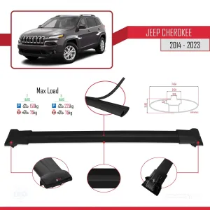 Jeep Cherokee (KL) 2014-2023 Arası ile Uyumlu FLY Model Ara Atkı Tavan Barı SİYAH thumb 4
