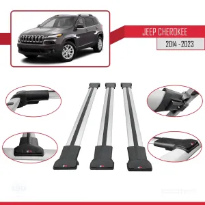 Jeep Cherokee (KL) 2014-2023 Arası ile Uyumlu FLY Model Ara Atkı Tavan Barı GRİ 3 ADET BAR thumb 5