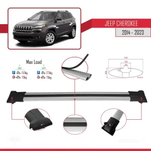 Jeep Cherokee (KL) 2014-2023 Arası ile Uyumlu FLY Model Ara Atkı Tavan Barı GRİ thumb 4