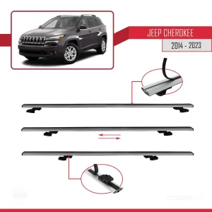 Jeep Cherokee (KL) 2014-2023 Arası ile uyumlu Basic Model Ara Atkı Tavan Barı GRİ 3 ADET thumb 5