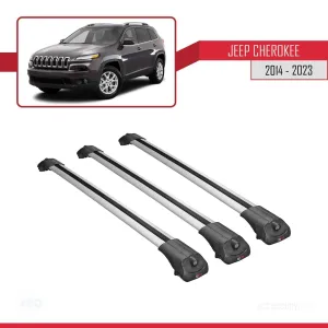 Jeep Cherokee (KL) 2014-2023 Arası ile uyumlu ACE-1 Ara Atkı Tavan Barı GRİ 3 ADET BAR thumb 3