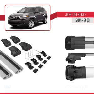 Jeep Cherokee (KL) 2014-2023 Arası ile uyumlu ACE-1 Ara Atkı Tavan Barı GRİ thumb 5