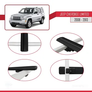 Jeep Cherokee (KK) 2008-2013 Arası ile uyumlu Basic Model Ara Atkı Tavan Barı SİYAH 3 ADET thumb 4