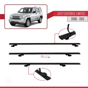 Jeep Cherokee (KK) 2008-2013 Arası ile uyumlu Basic Model Ara Atkı Tavan Barı SİYAH 3 ADET thumb 5