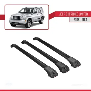 Jeep Cherokee (KK) 2008-2013 Arası ile uyumlu ACE-1 Ara Atkı Tavan Barı SİYAH 3 ADET BAR thumb 3