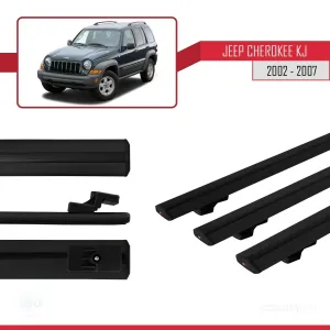Jeep Cherokee (KJ) 2002-2007 Arası ile uyumlu Basic Model Ara Atkı Tavan Barı SİYAH 3 ADET thumb 3