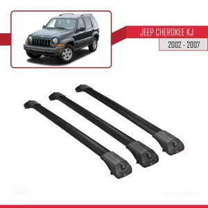 Jeep Cherokee (KJ) 2002-2007 Arası ile uyumlu ACE-1 Ara Atkı Tavan Barı SİYAH 3 ADET BAR thumb 3