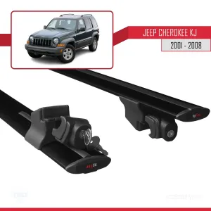 Jeep Cherokee (KJ) 2001-2008 Arası ile uyumlu HOOK Model Anahtar Kilitli Ara Atkı Tavan Barı SİYAH thumb 5