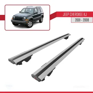 Jeep Cherokee (KJ) 2001-2008 Arası ile uyumlu HOOK Model Anahtar Kilitli Ara Atkı Tavan Barı GRİ thumb 4